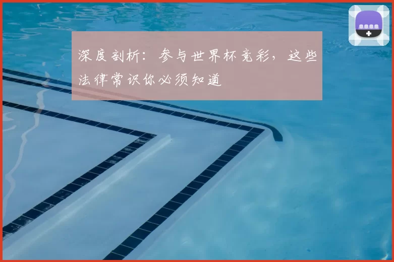 深度剖析:参与世界杯竞彩,这些法律常识你必须知道